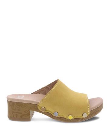 Sandales Dansko Giana Milled Nubuck Femme Jaune | FR 927CTV